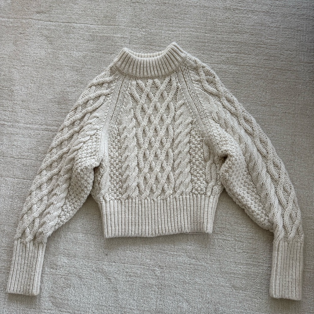 Cream Cable Knit Chunky Knit Sweater